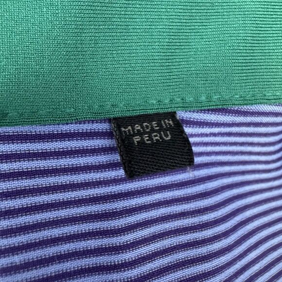 SR Golf Club Greyson Saranac Polo  Shirt Size L Blue Striped Short Sleeve Preppy - Picture 7 of 7